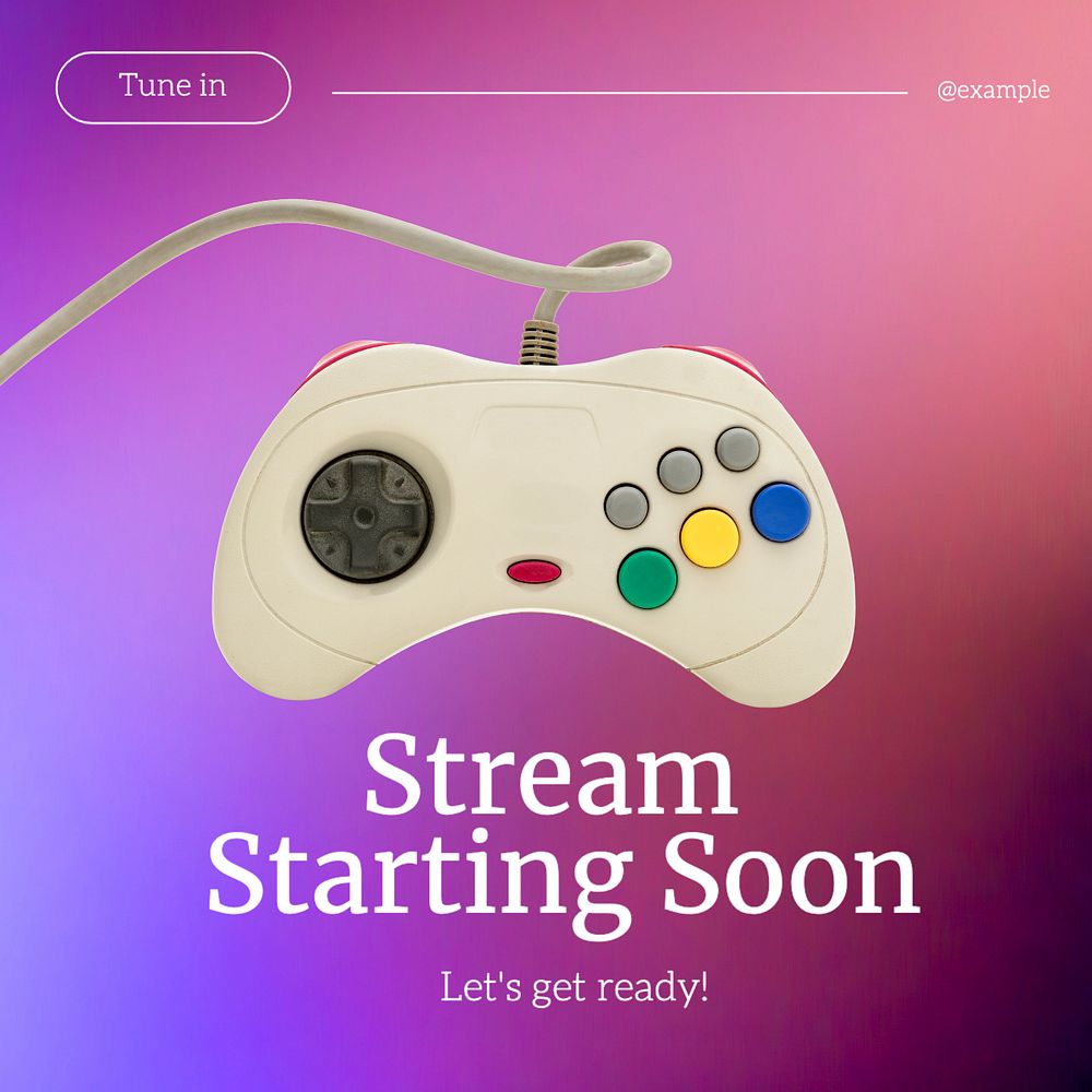 Streaming soon Instagram post template, editable text