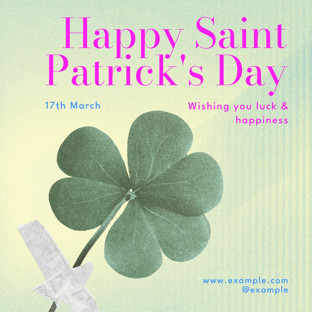 Saint Patrick's day Instagram post template, editable text