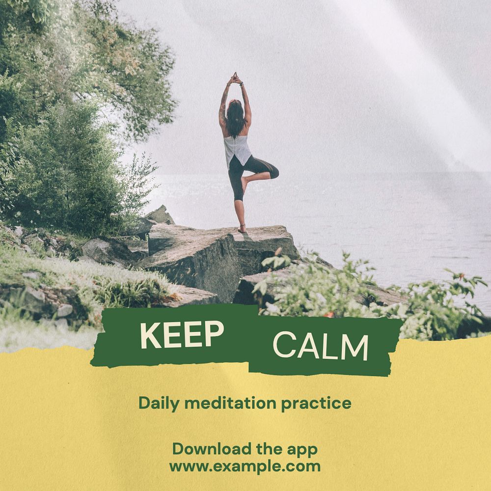 Keep calm Instagram post template, editable text