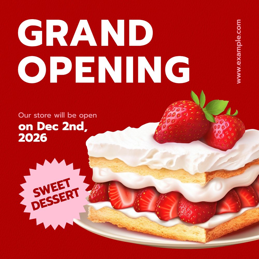 Grand opening Instagram post template, editable text