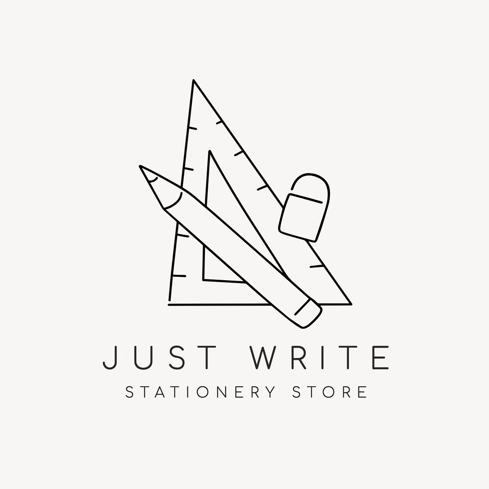 Stationery store editable logo, minimal line art design