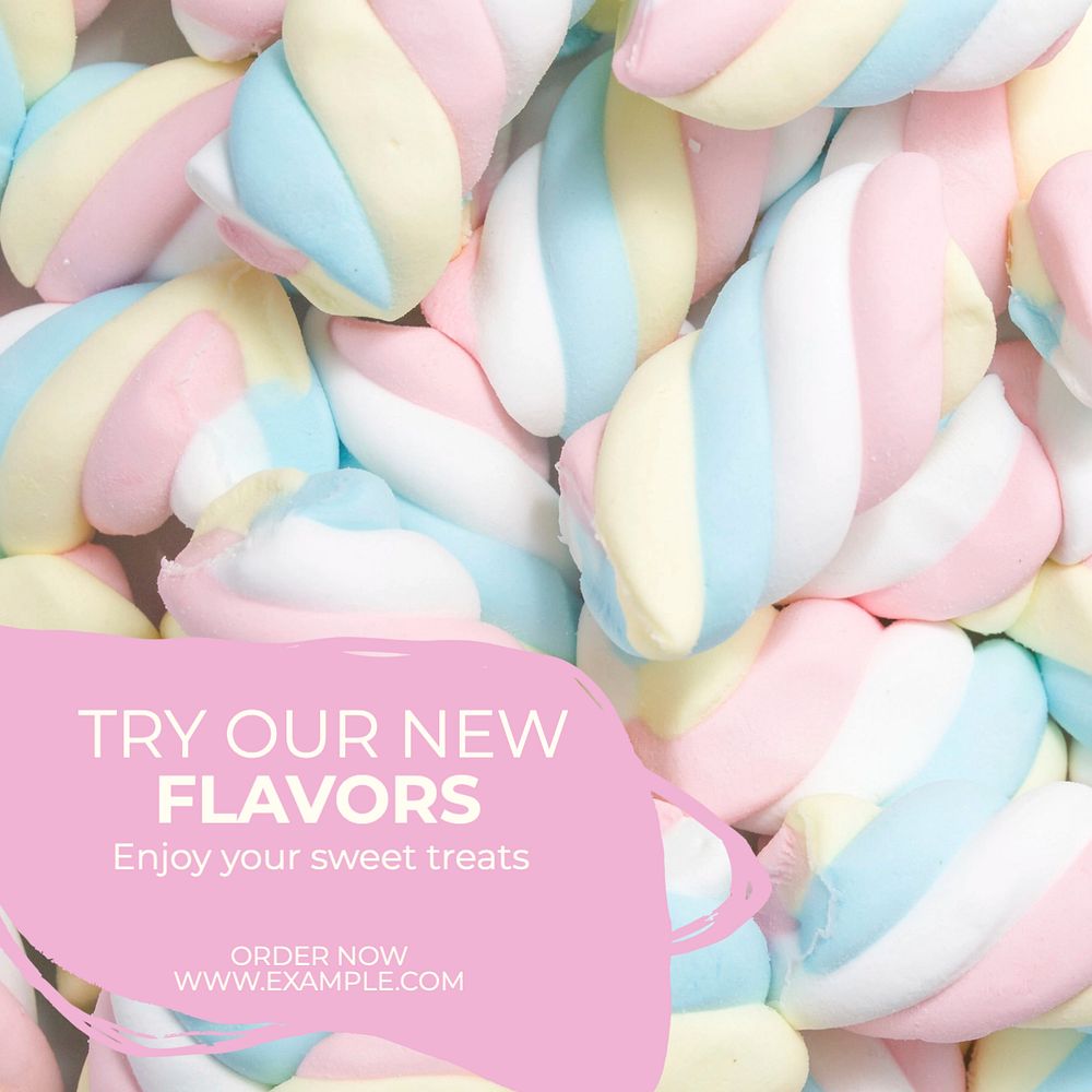 New flavors Instagram post template, editable text