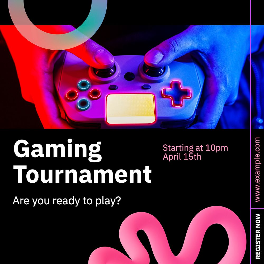 Tournament  Instagram post template, editable text