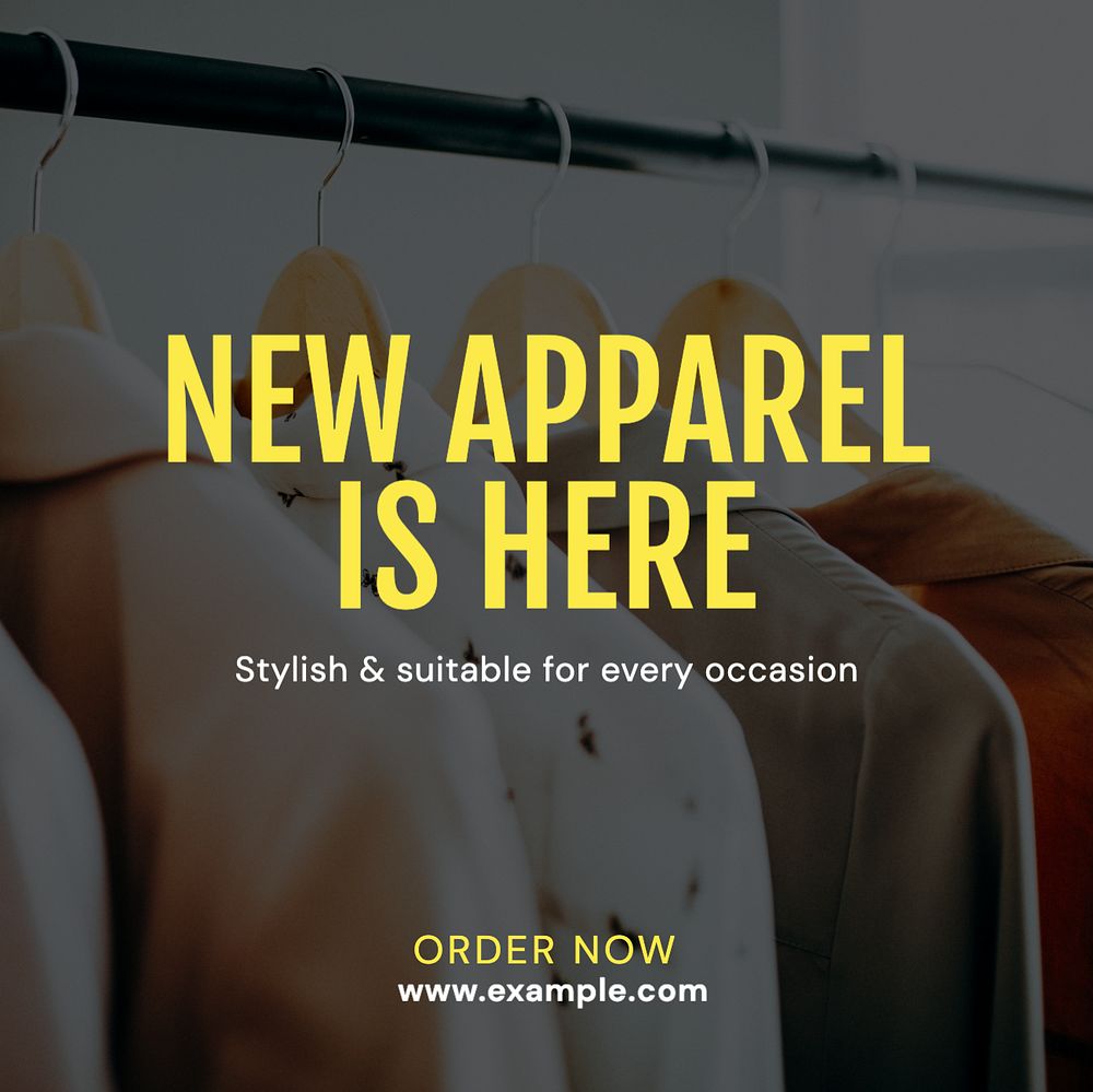 New apparel Instagram post template, editable text