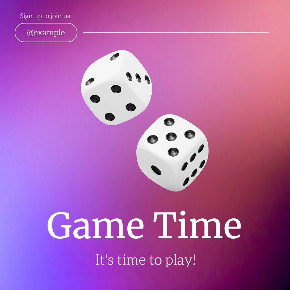 Game time  Instagram post template, editable text