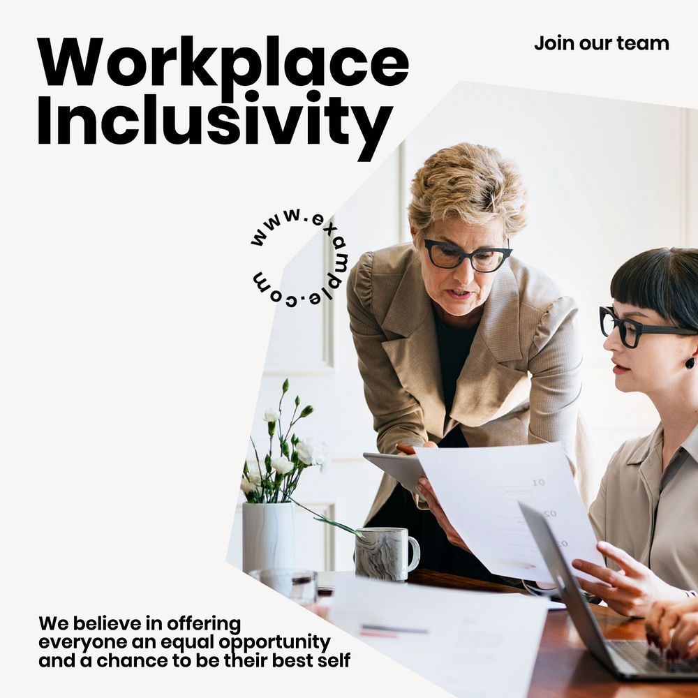 Workplace inclusivity Instagram post template, editable text