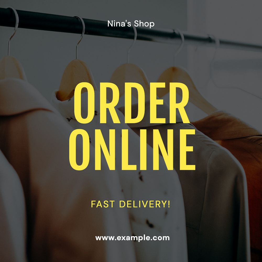 Order online Instagram post template, editable text