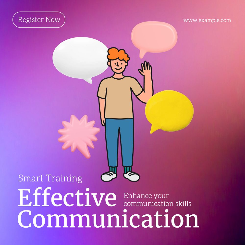 Effective communication Instagram post template, editable text