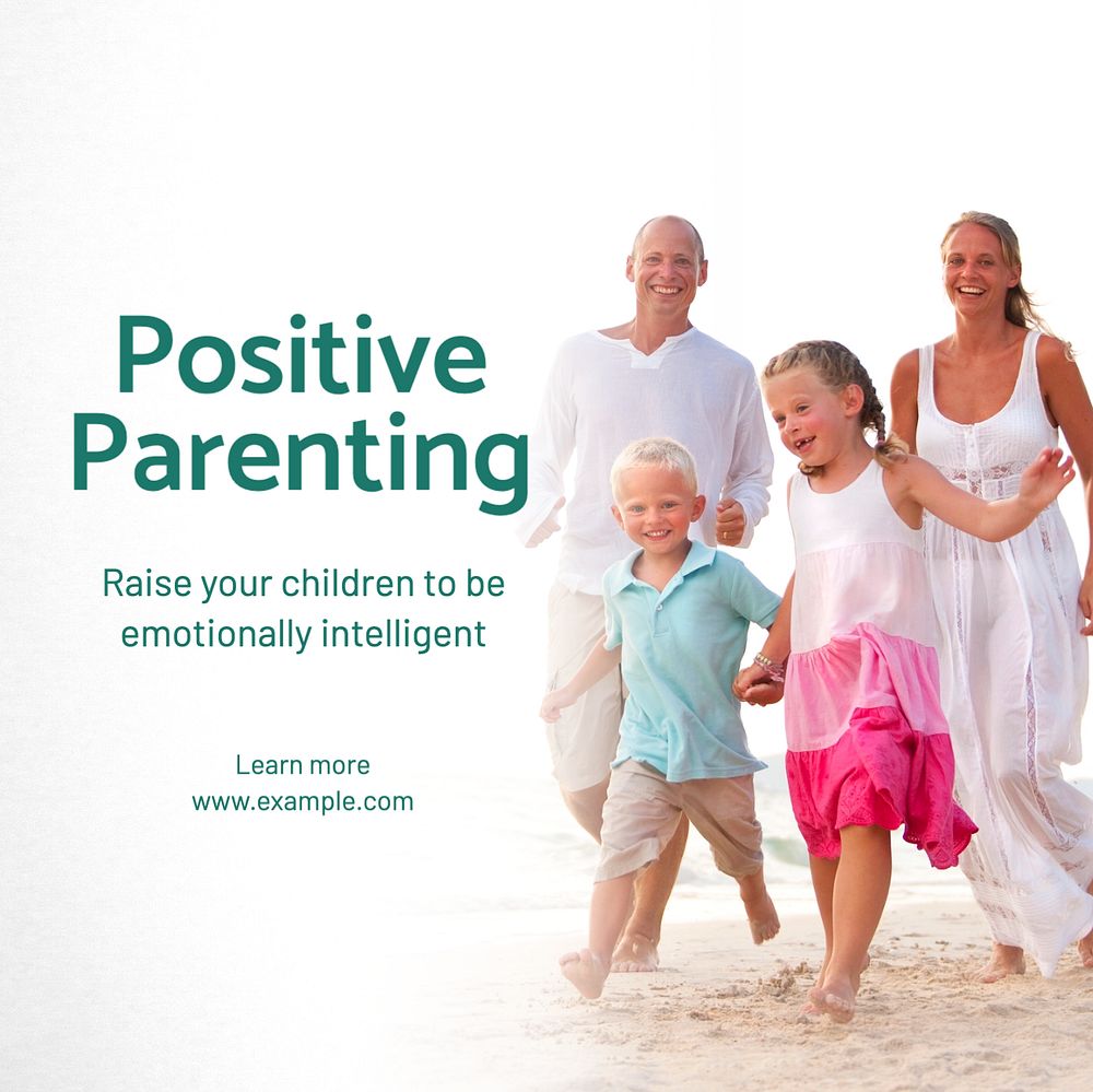 Positive parenting  Instagram post template, editable text