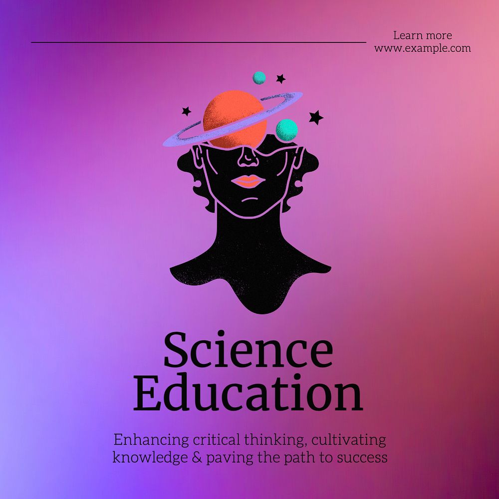 Science education Instagram post template, editable text