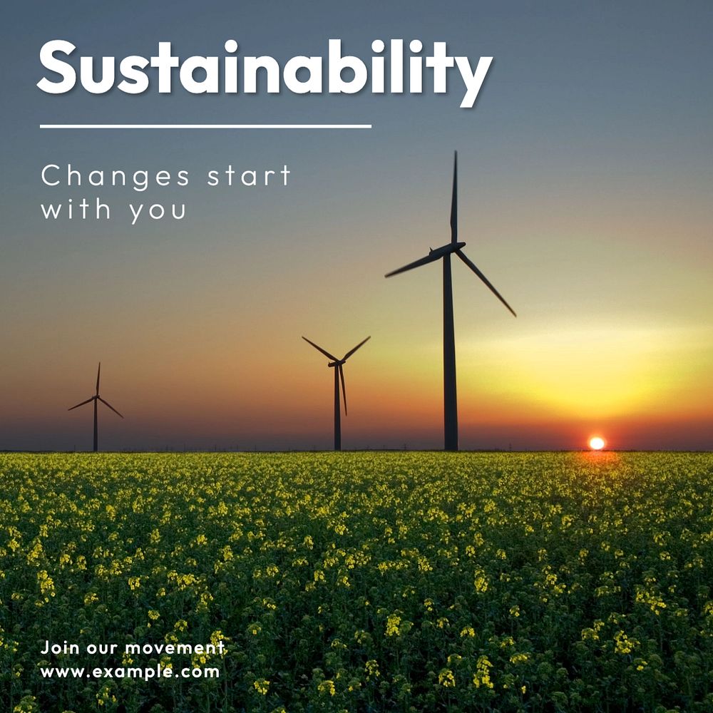 Sustainability  Instagram post template, editable text