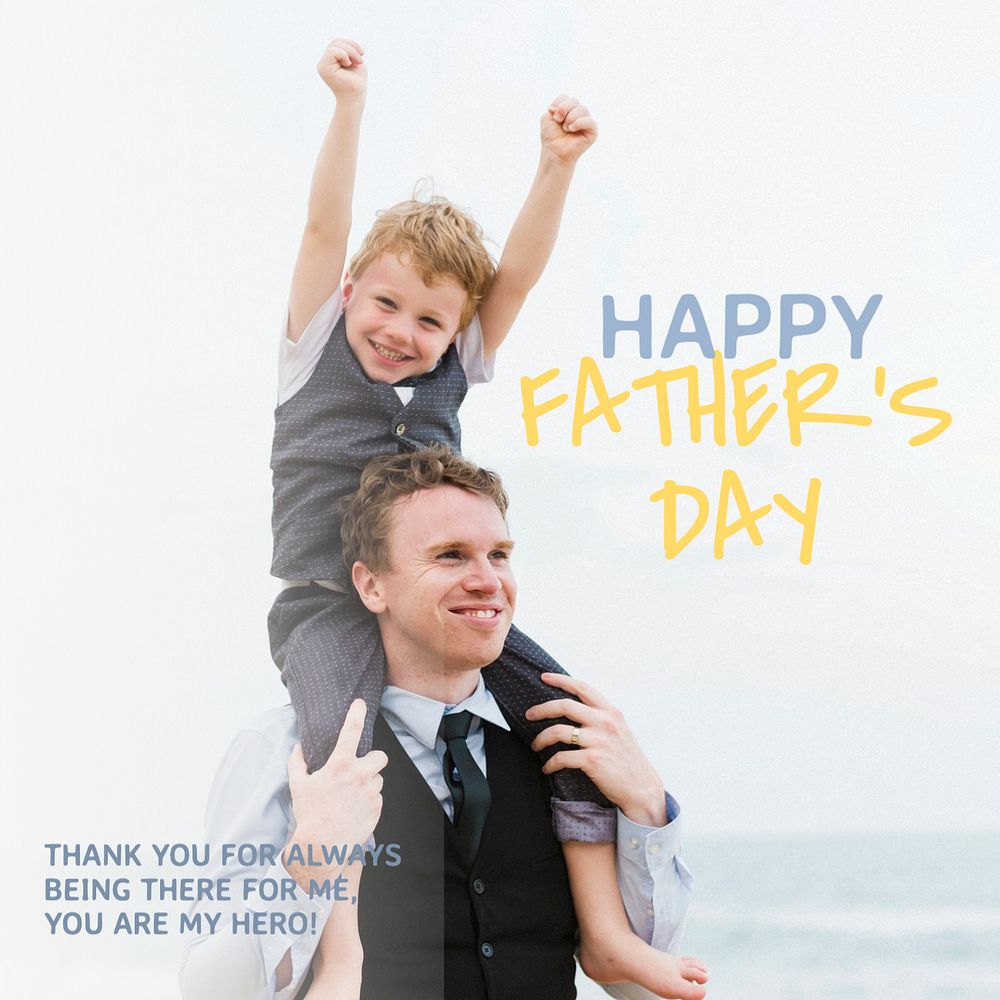 Happy father's day  Instagram post template, editable text