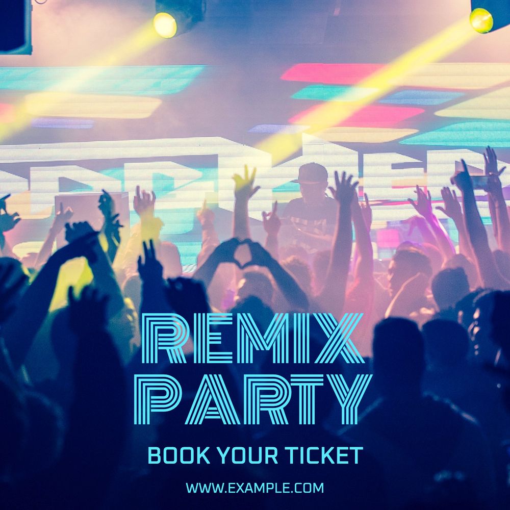 Remix party  Instagram post template, editable text