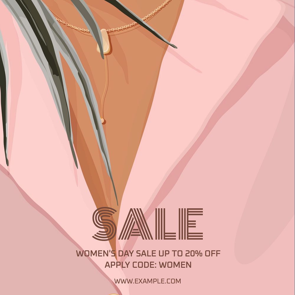 Women's day sale  Instagram post template, editable text