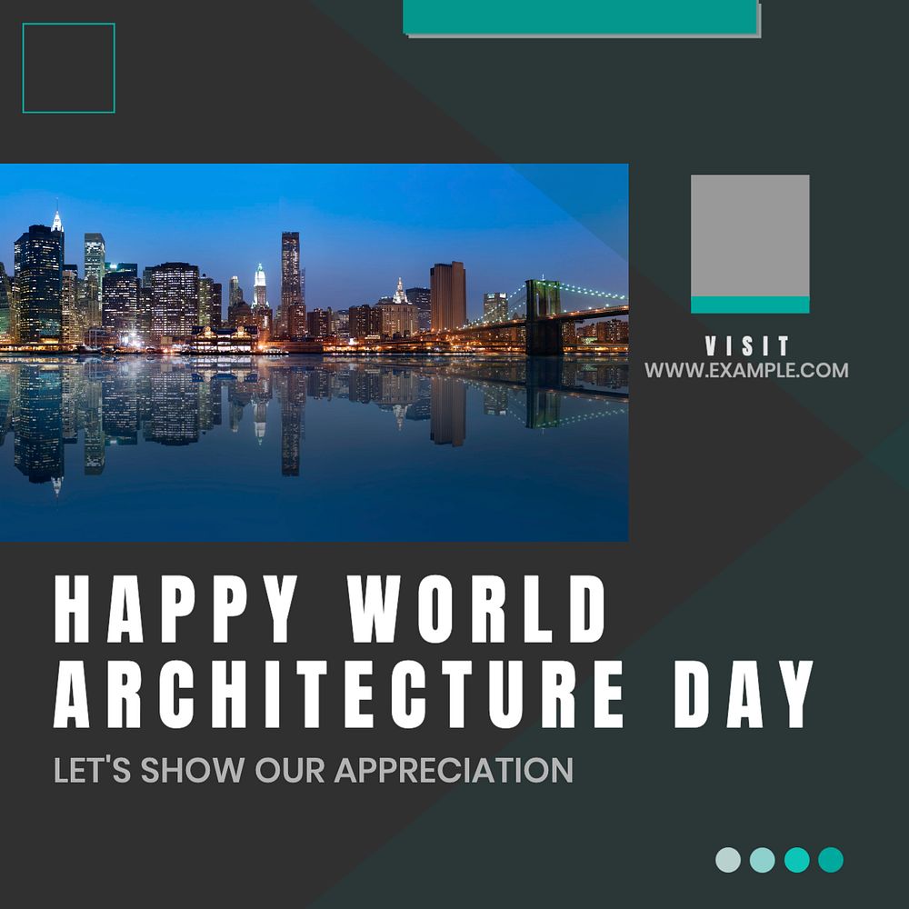 World architecture day Instagram post template, editable text