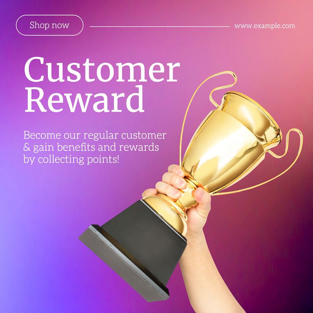 Customer reward Instagram post template, editable text