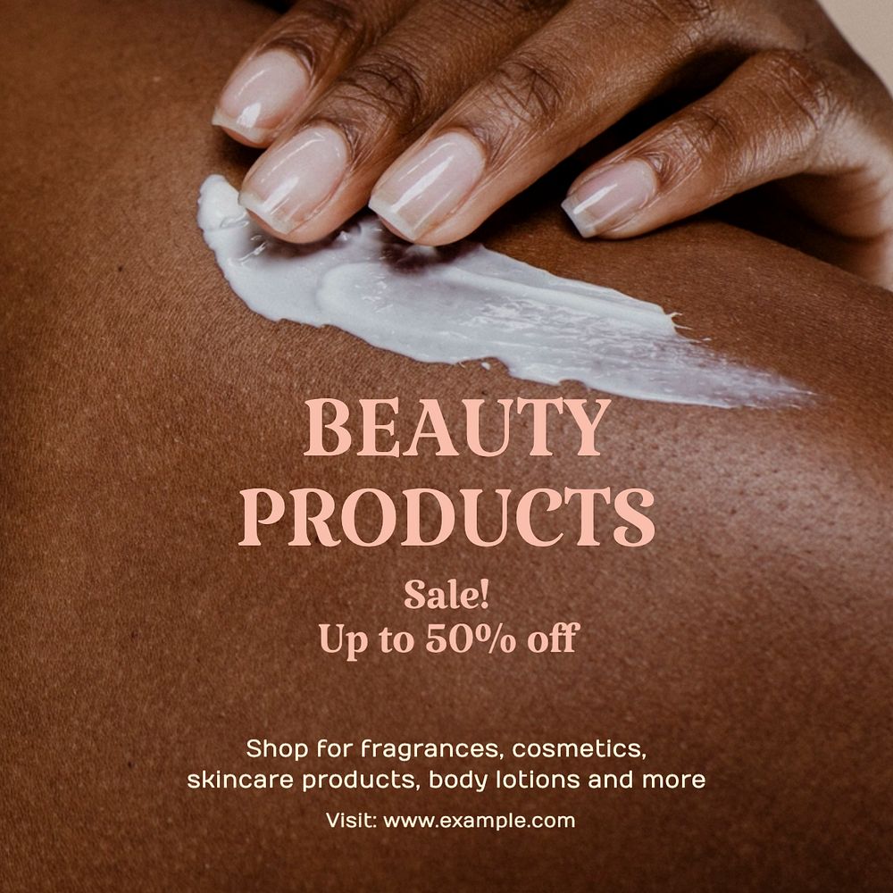 Beauty product sale  Instagram post template, editable text