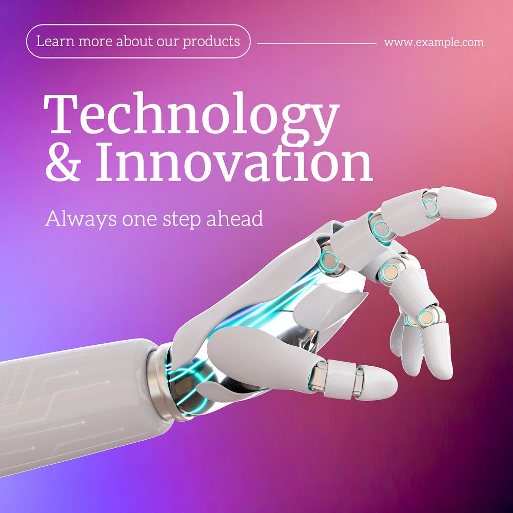 Technology & innovation Instagram post template, editable text