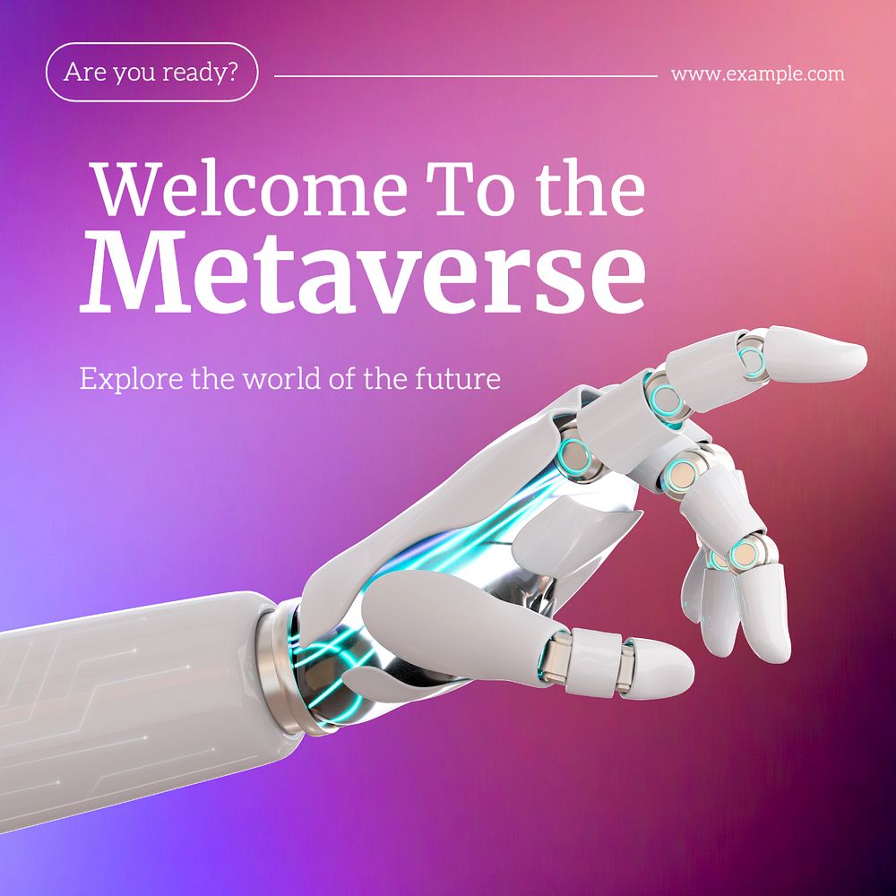 Metaverse Instagram post template, editable text