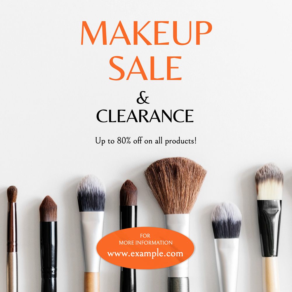 Makeup sale  Instagram post template, editable text