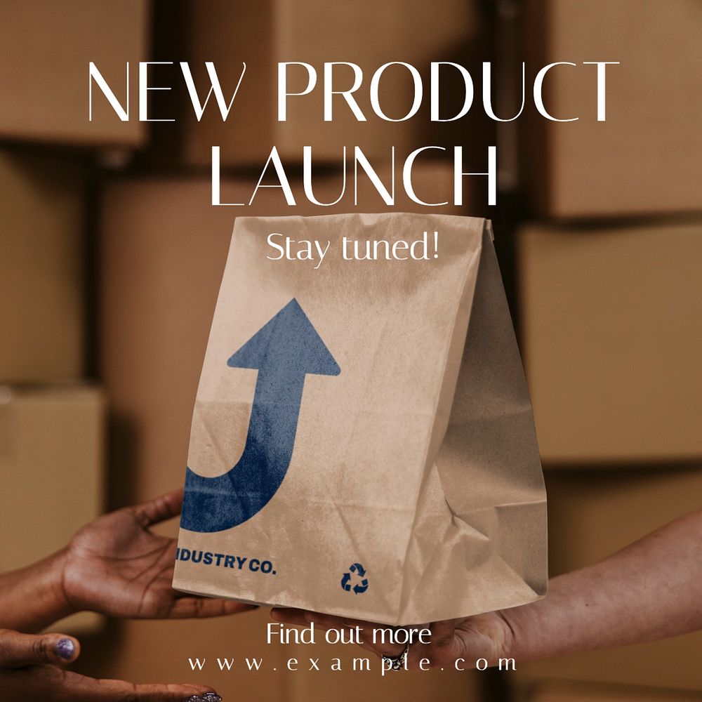 New product launch  Instagram post template, editable text