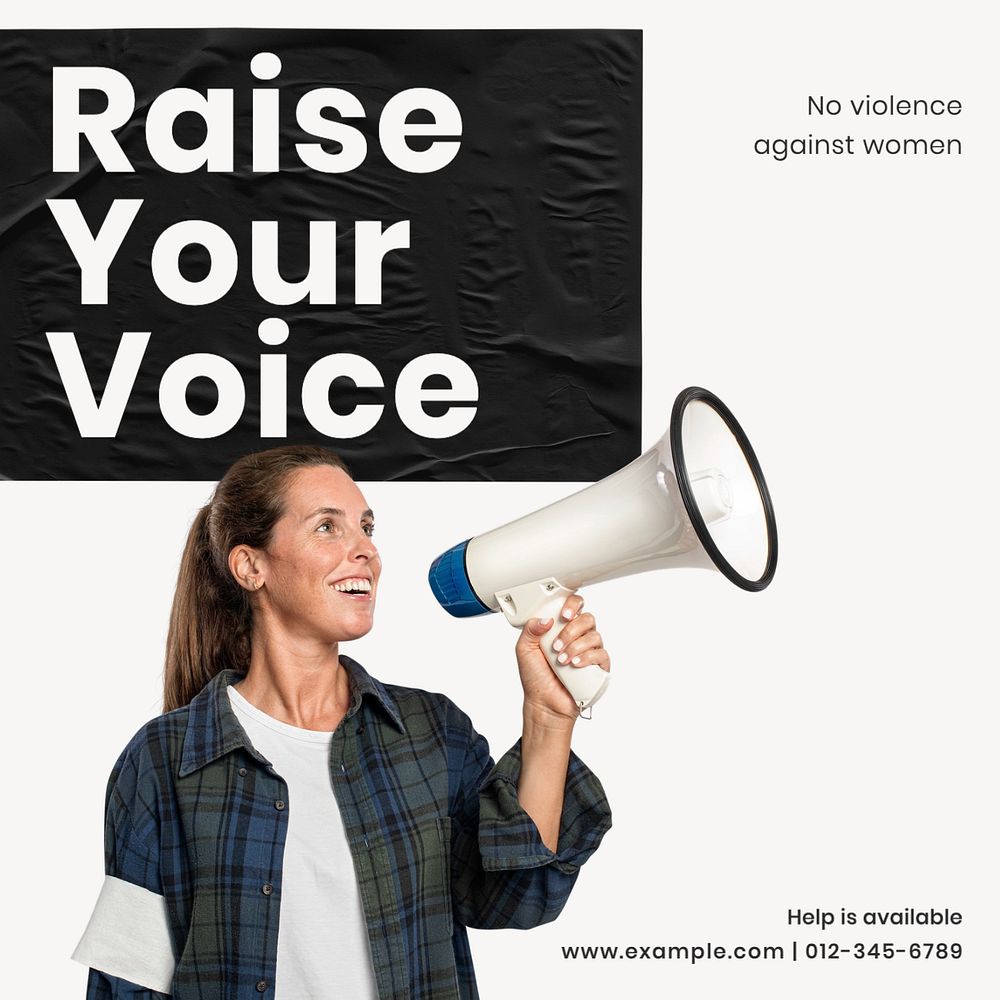 Raise your voice Instagram post template, editable design