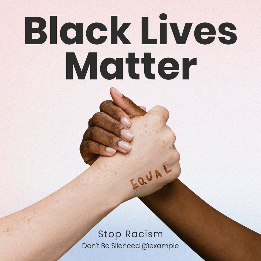 Black Lives Matter Instagram post template, editable design