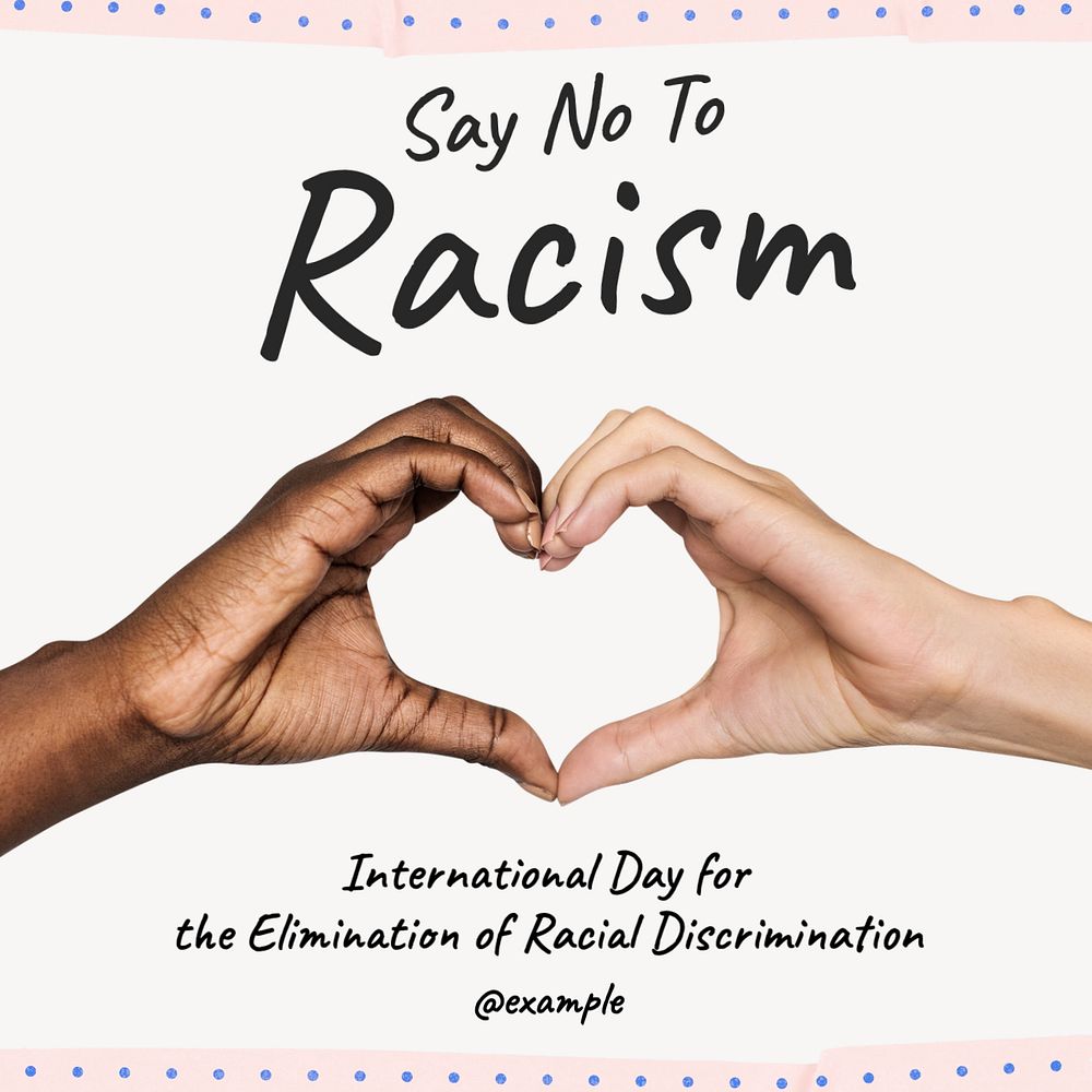 Racism Instagram post template, editable design