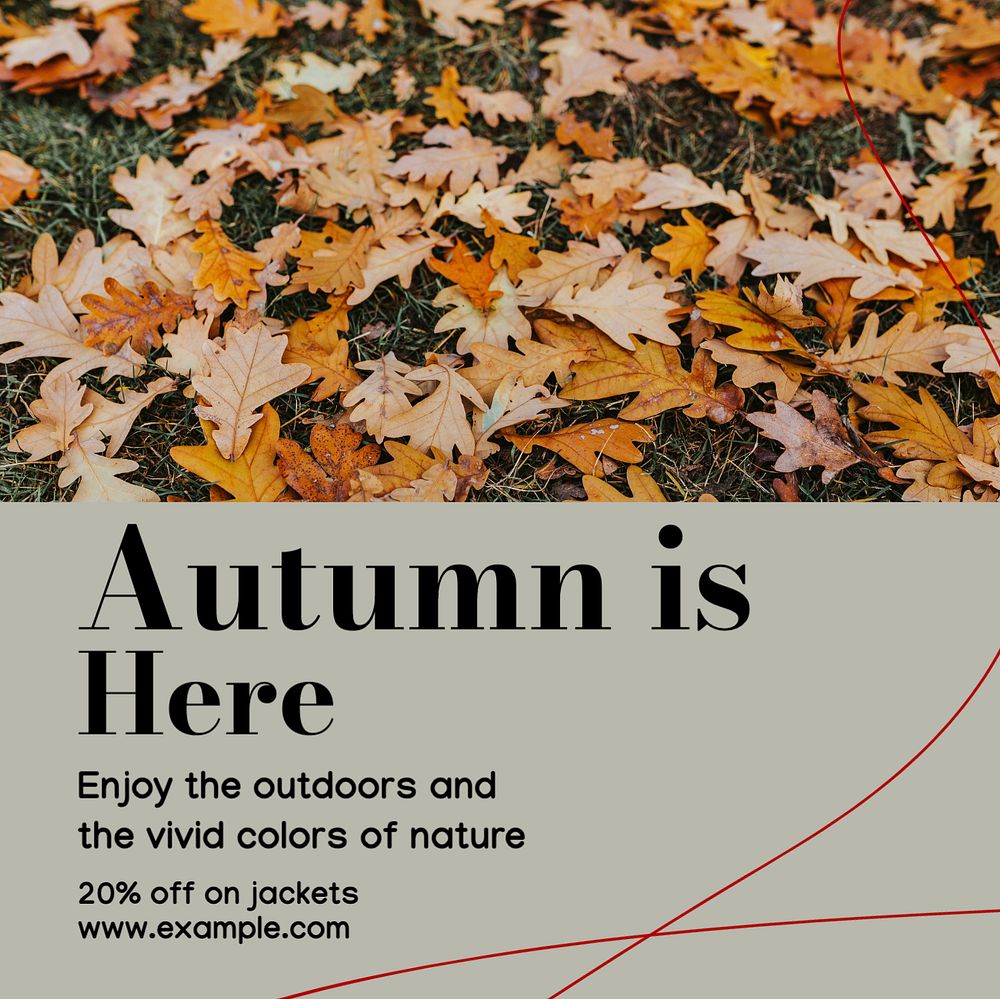 Autumn sale Instagram post template, editable design