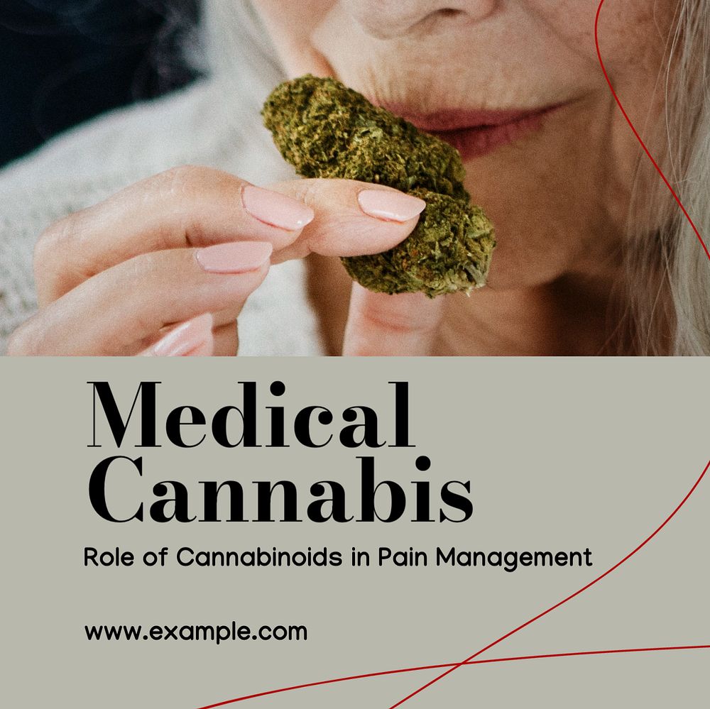 Medical cannabis Instagram post template, editable design