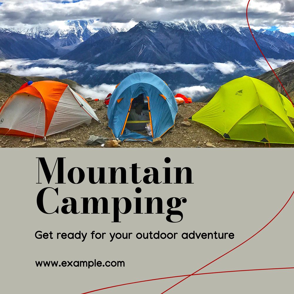 Mountain camping Instagram post template, editable design