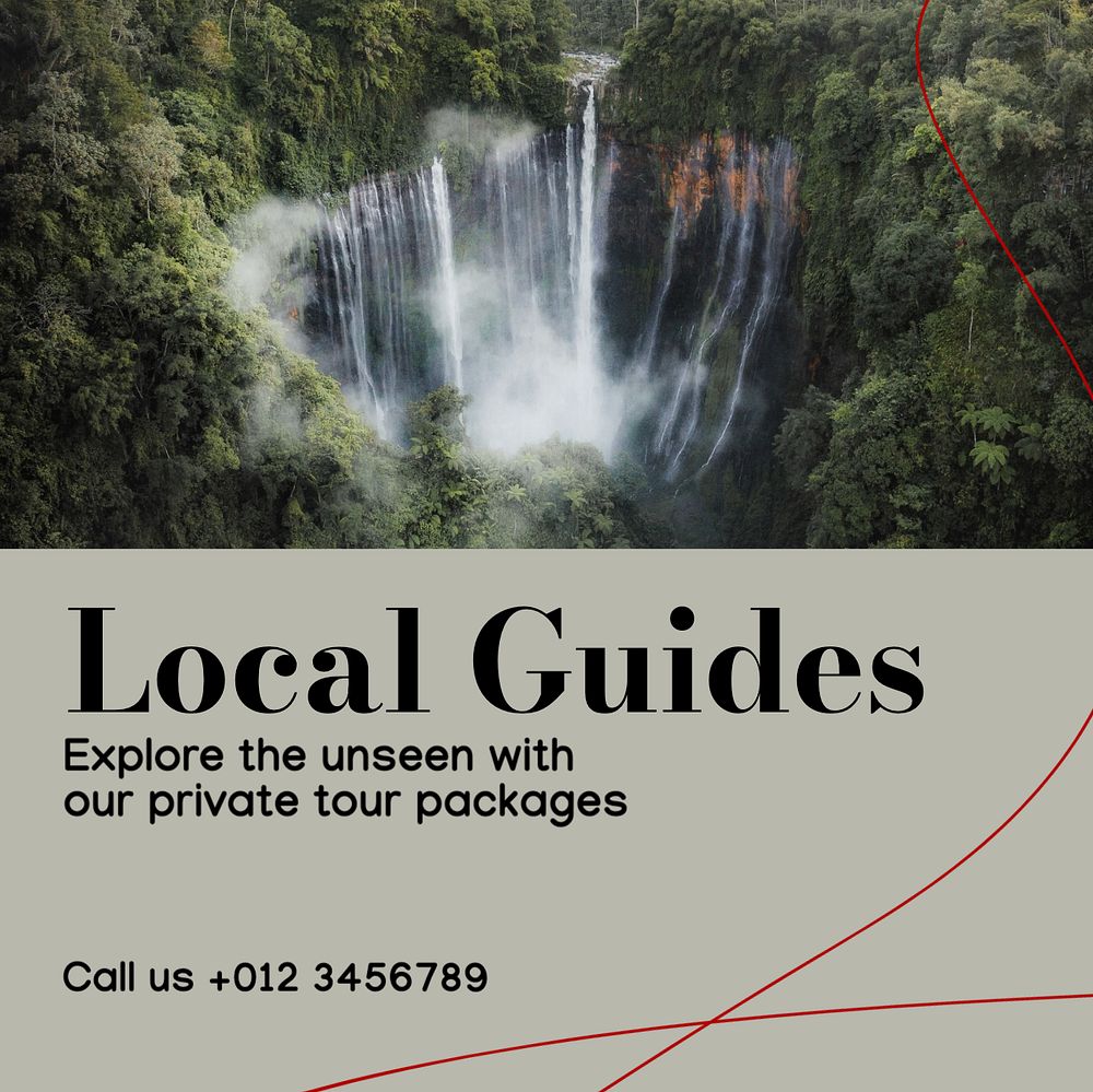 Local guides Instagram post template, editable design