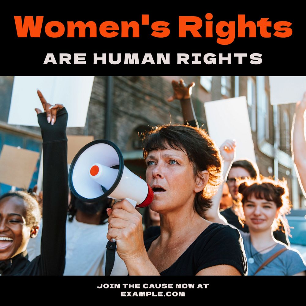 Women's rights Instagram post template, editable design