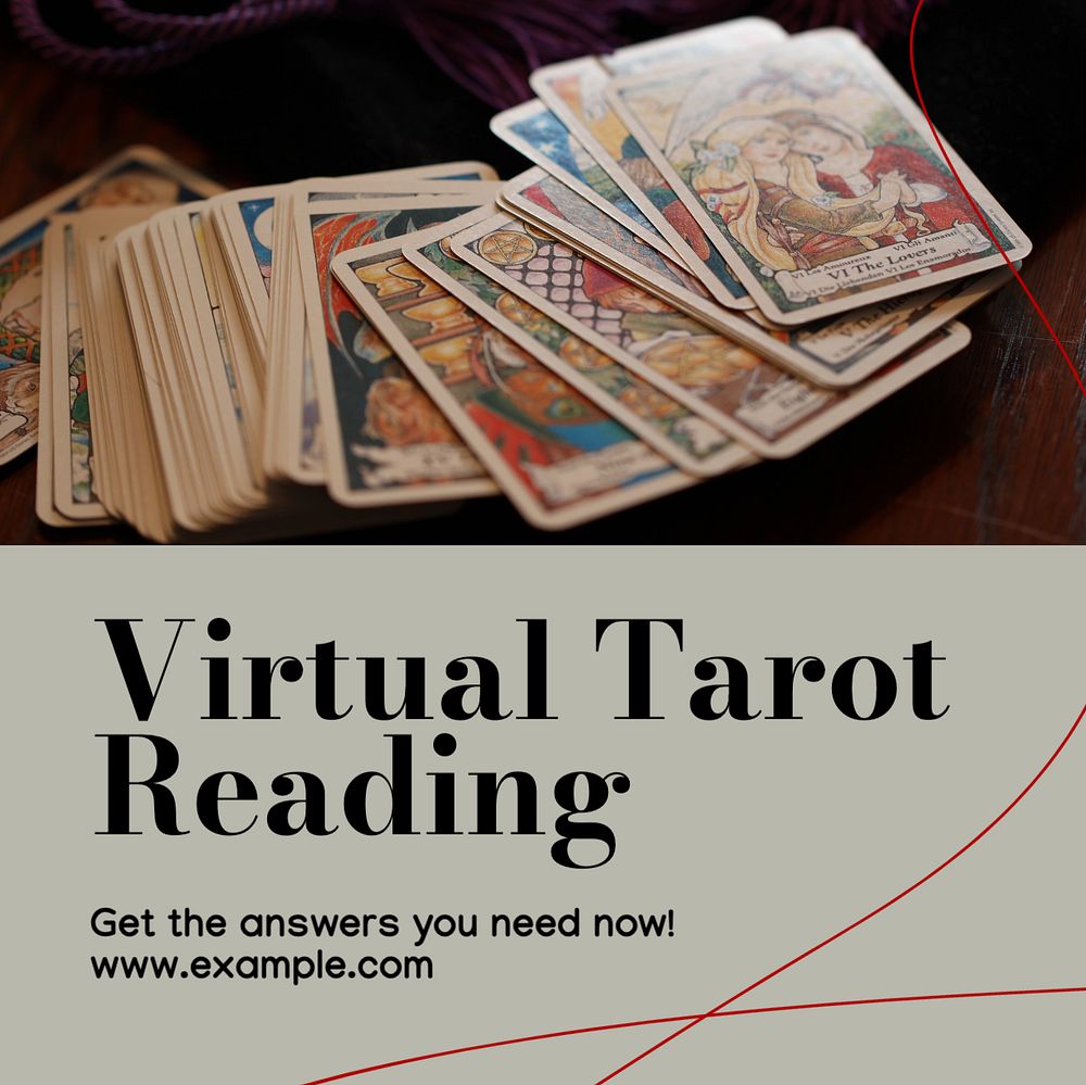 Tarot reading Instagram post template, editable design