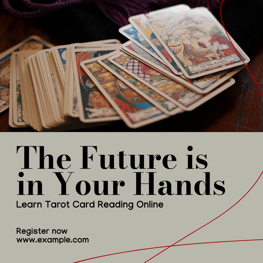 Tarot card reading Instagram post template, editable design