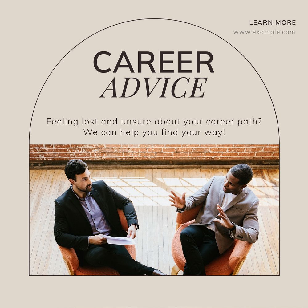 Careers advice Instagram post template, editable text