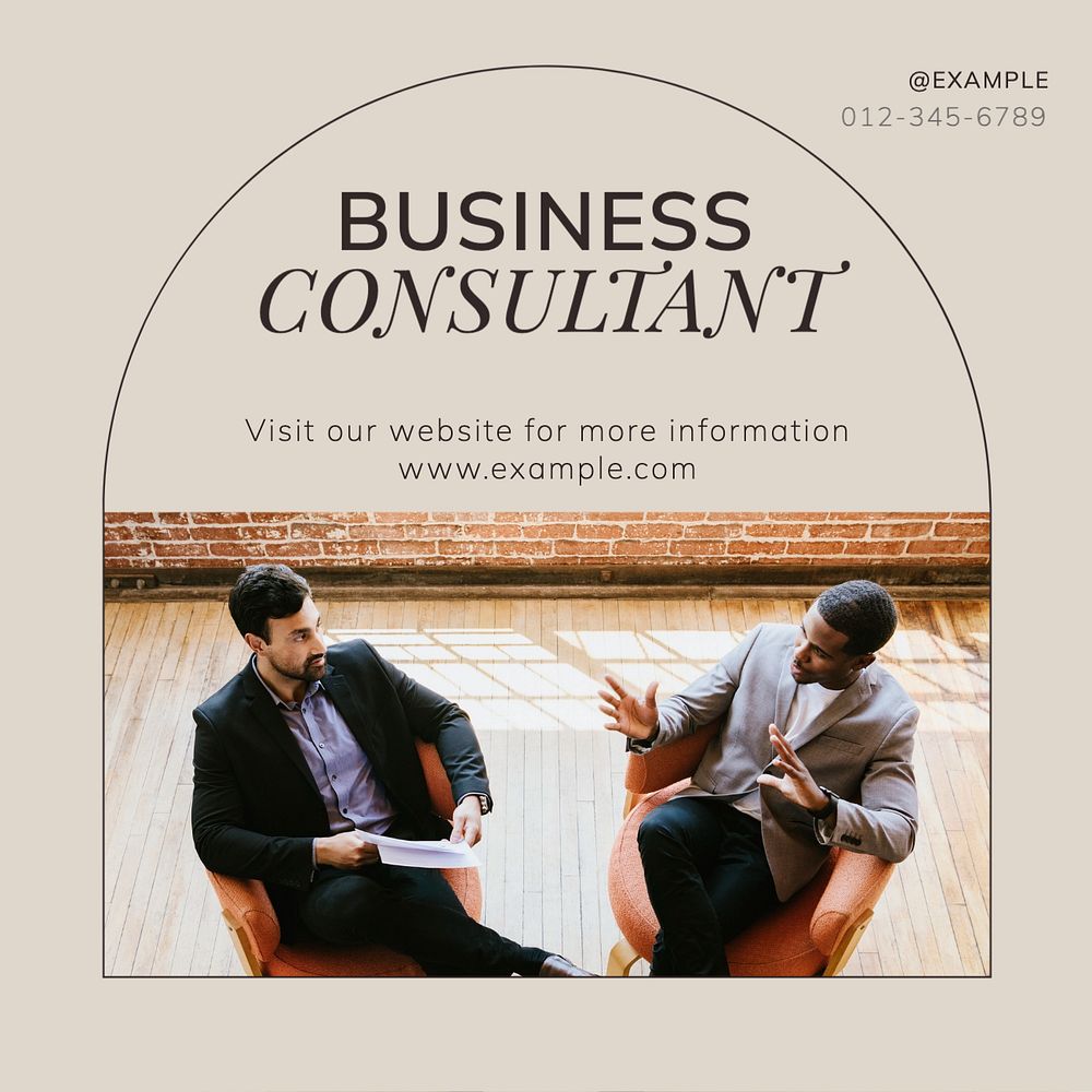 Business consultant Instagram post template, editable text