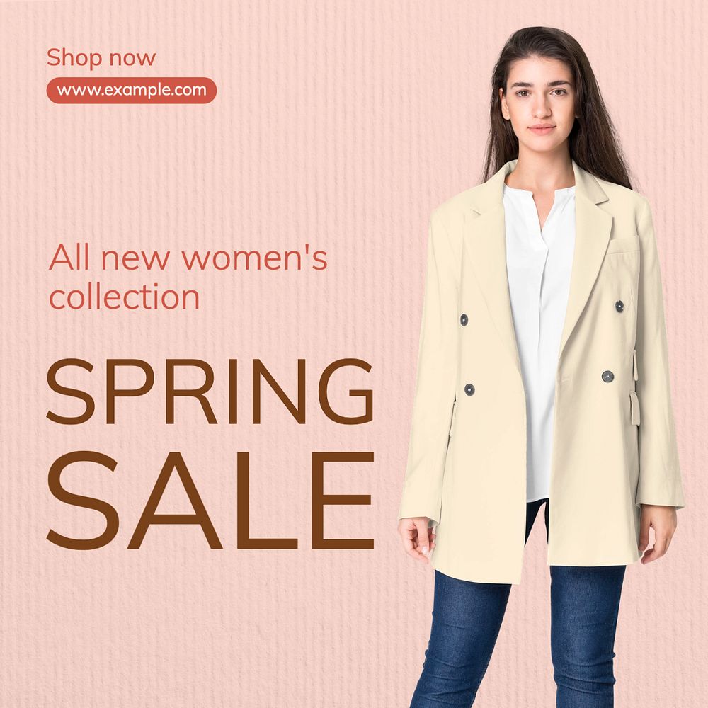 Spring sale Instagram post template, editable text