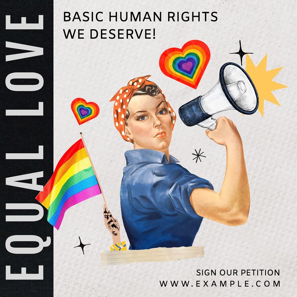 Equal love Instagram post template, editable design