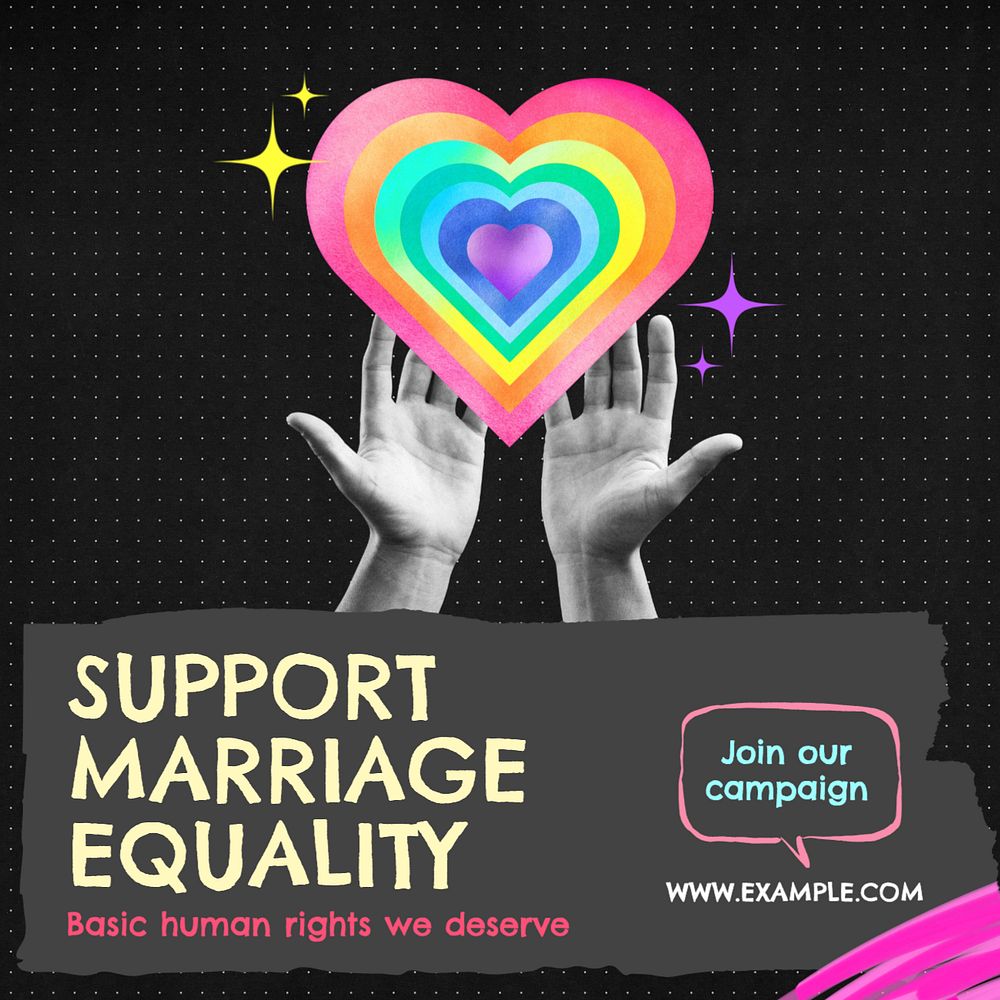 Support marriage equality Instagram post template, editable design