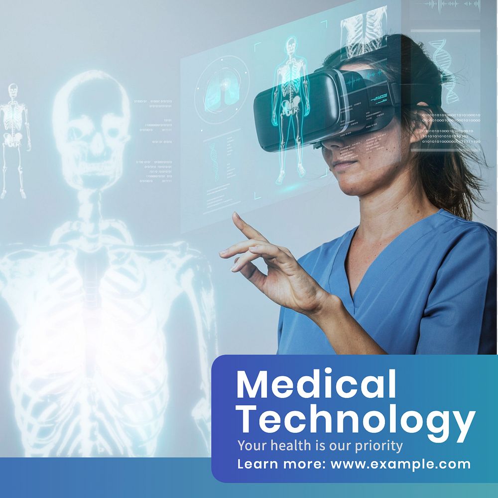 Medical technology Instagram post template, editable text