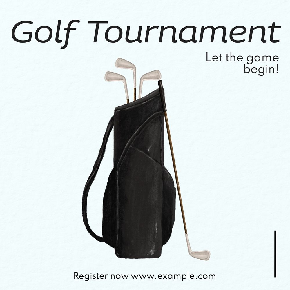 Golf tournament Instagram post template, editable text