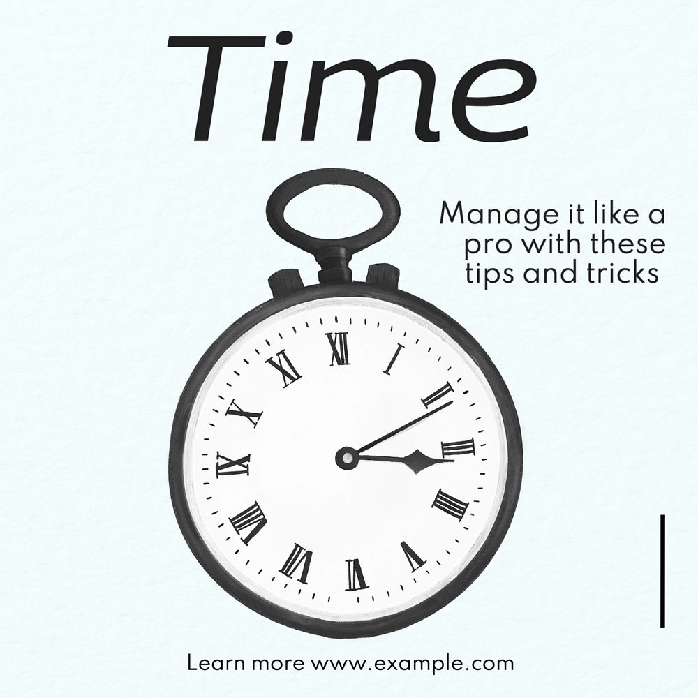 Time Instagram post template, editable text