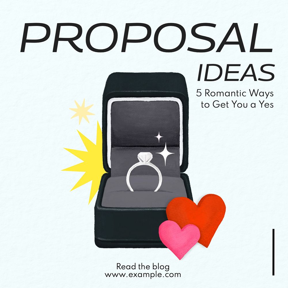 Proposal ideas Instagram post template, editable text