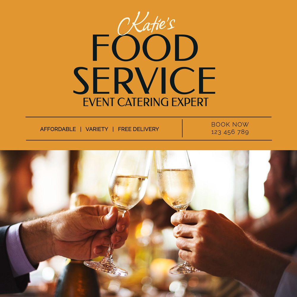 Event Food Service Instagram post template, editable text