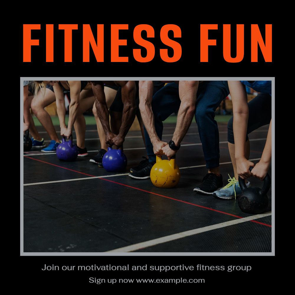 Fitness fun Instagram post template, editable design