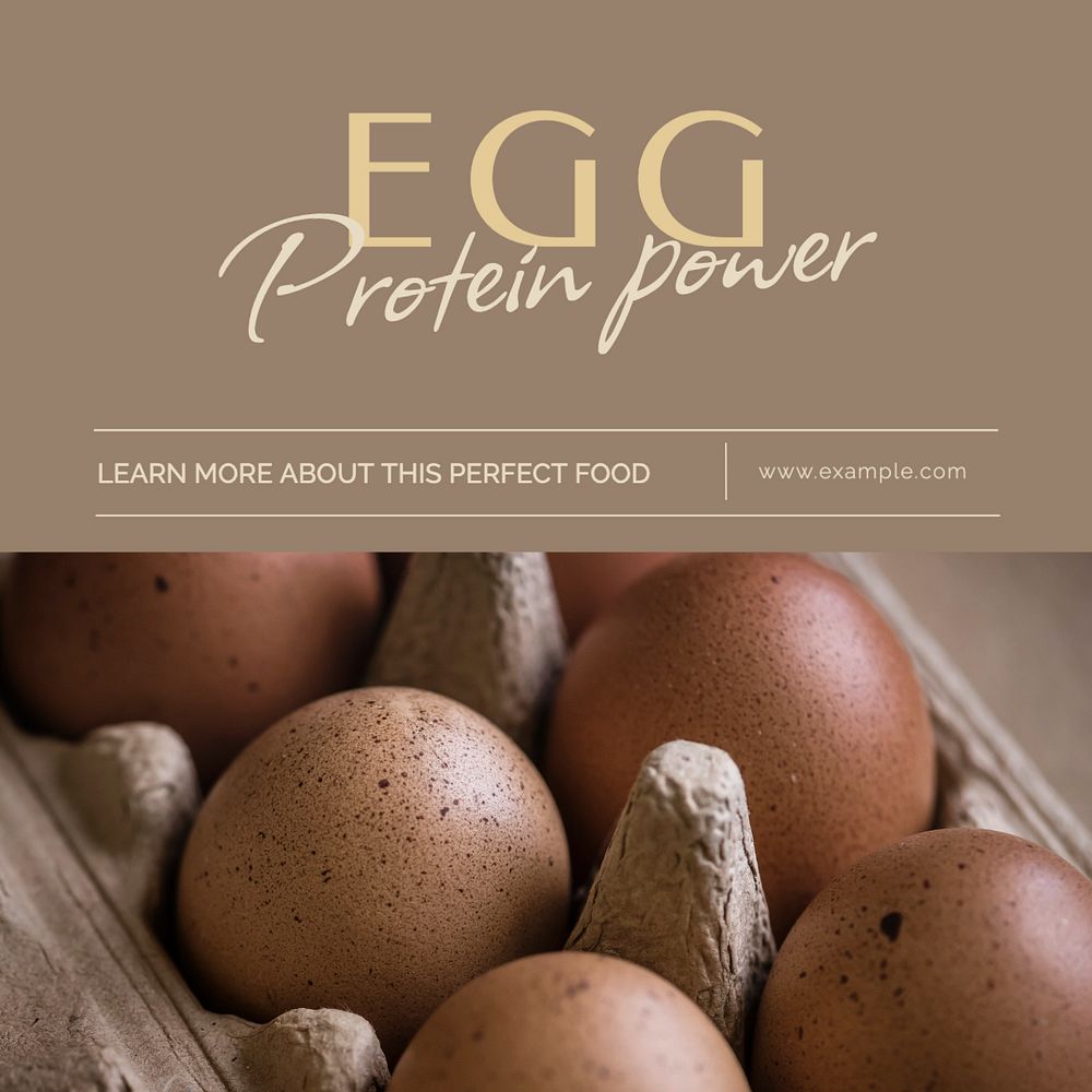 Egg protein Instagram post template, editable text