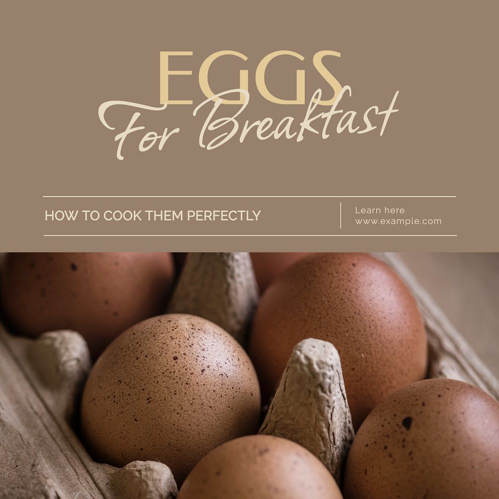 Egg cooking tips Instagram post template, editable text