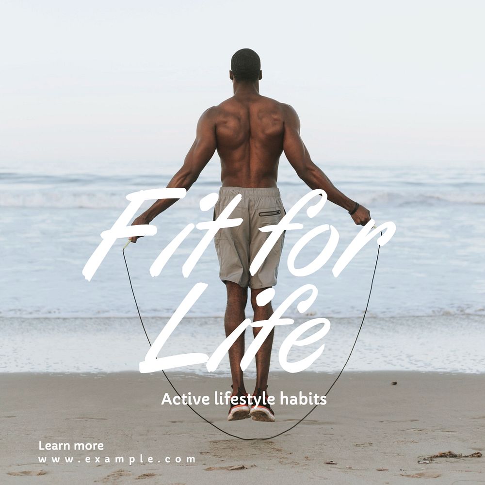 Active lifestyle Instagram post template, editable text