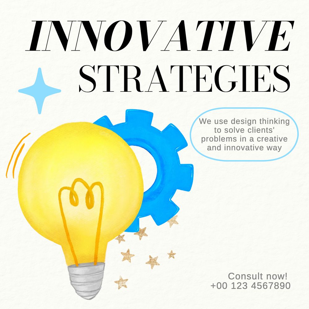 Creative solution consultation Instagram post template, editable text